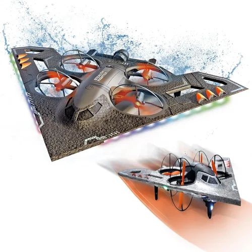 A ALPHA Avión a control remoto 3 en 1, avión de control remoto – Aire, tierra y agua RC Avión de combate Jet Drone juguete para niños y adultos