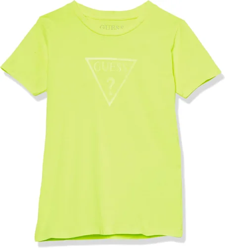 GUESS Camisa de manga corta de algodón con logotipo de gamuza
