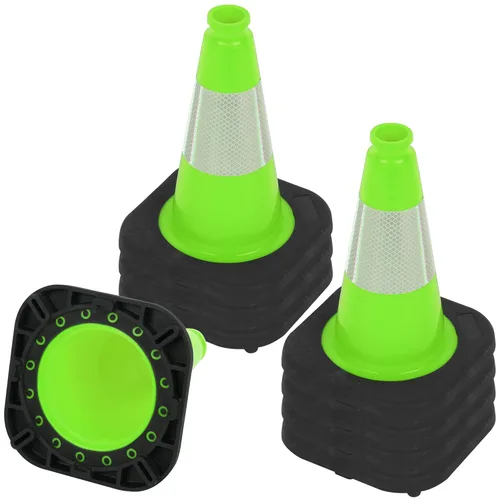 Miniatura 51 de OrangeStar Conos de Tráfico de 36" Paquete de 6 Conos de Seguridad Azules con Collares Reflectantes, Base de Servicio Pesado para Construcción