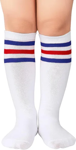 Zando Calcetines de fútbol para niños pequeños, calcetines de béisbol y softbol, calcetines atléticos, calcetines de uniforme hasta la rodilla para