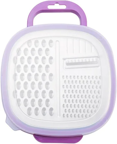 Amosfun Rallador de cocina multifuncional para cortar queso vegetal portátil con cubierta de seguridad y gancho de pared para cocinar en casa y