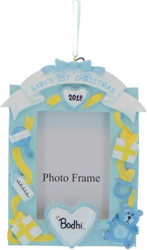 Miniatura 3 de Marco de fotos personalizado, adorno de Navidad 2025 – Marco de fotos colgante para bebé, primera Navidad, regalo de baby shower, adorno decorativo