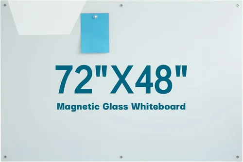 Miniatura 9 de Pizarra blanca magnética de cristal de borrado en seco, sin marco, para escuela, enseñanza, oficina, reuniones, 36 x 48 pulgadas 36*48 blanco