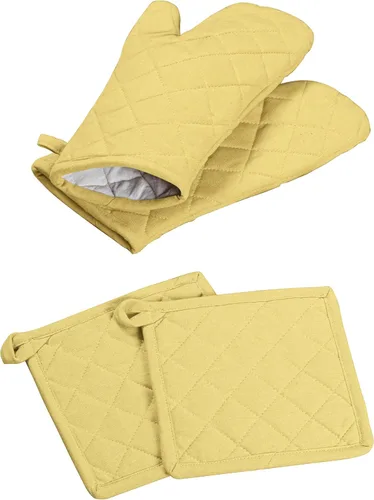 Miniatura 10 de Oven Mitt (7"x13") & Pot Holder (8"x8") 100% Cotton Set of Heat Resistant Oven Gloves & Hot Pads for Gifts, BBQ, Cooking, Baking, Thanksgiving