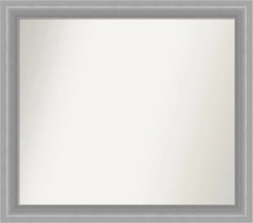 Miniatura 302 de Amanti Art Espejo de baño plateado para sobre el fregadero, 24 x 24 pulgadas, espejo cuadrado de peltre forjado a medida, marco de madera casual