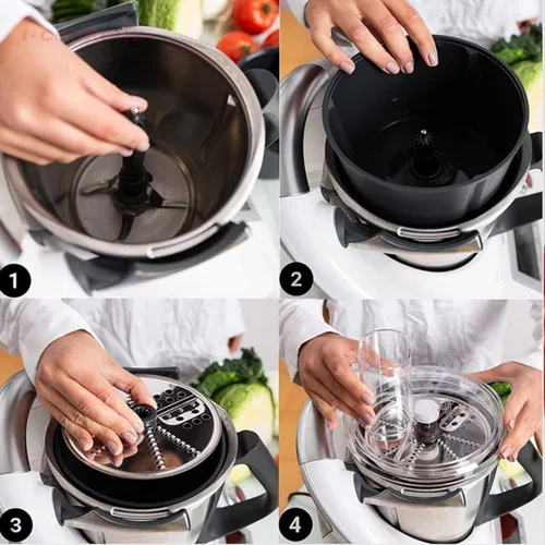 Miniatura 5 de Cortador multifuncional de verduras y queso, cortador grueso y fino, adecuado para Thermomix tm6, pelador de verduras, juego de pared de acero