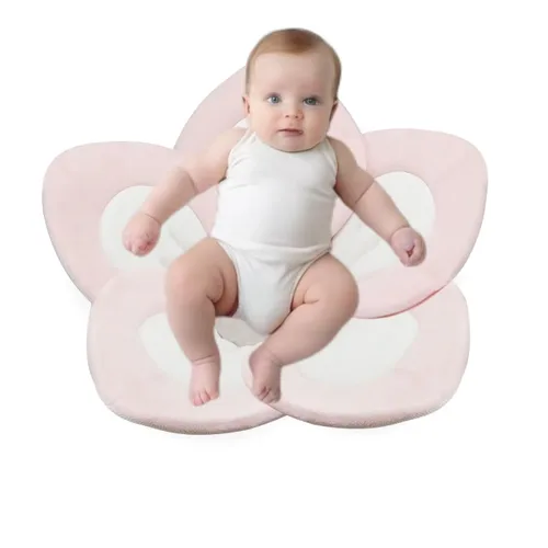Miniatura 2 de PandaEar Almohadilla de baño para bebé recién nacido Flor suave 5 pétalos para fregadero, bañera, regalo esencial de ducha (rosa)