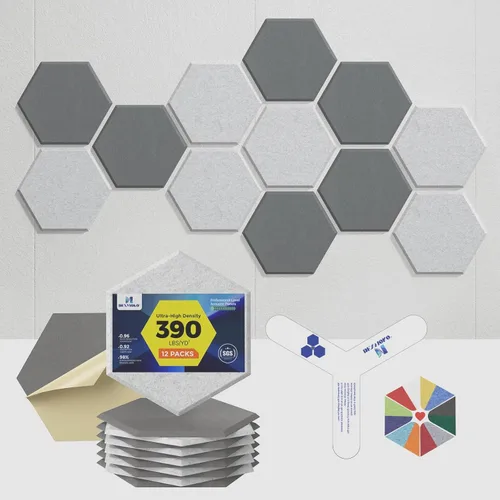 Miniatura 37 de Paneles acústicos autoadhesivos [390 lbs/yd³ de densidad ultra alta], panel de absorción de sonido de segunda generación, panel de sonido de nivel