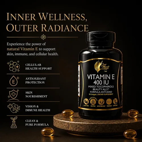 Miniatura 4 de Coco March N.M.D Natural Vitamina E 400 UI Tocoferoles Mixtos - Suplemento de apoyo inmunológico para corazón, piel y ojos - Antioxidantes