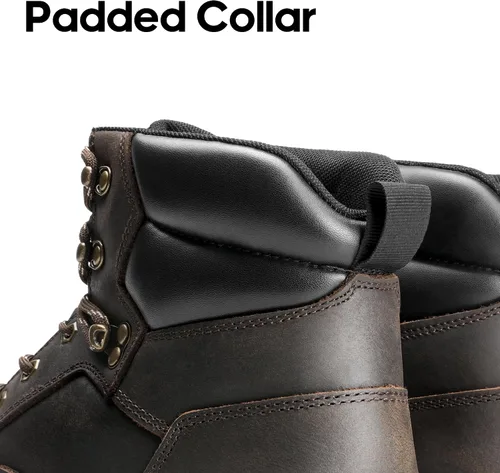 Miniatura 5 de NORTIV 8 Botas de senderismo para hombre, impermeables, con puntera suave, botas de trabajo de cuero
