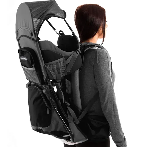 Miniatura 7 de Mochila portabebés para senderismo - Cómodo sistema de mochila portabebés/para niños pequeños con almohadilla para cambiar pañales, bolsillo aislado