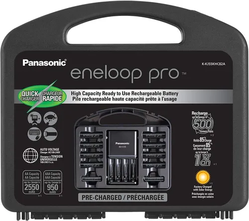 Miniatura 2 de Eneloop Panasonic K-KJ55KHC82A pro - Baterías recargables de alta capacidad 8AA, 2AAA y Panasonic BK-3HCCA16FA pro AA baterías recargables