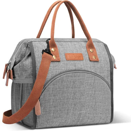 Miniatura 24 de LOKASS - Lonchera aislada para mujeres - Bolsa de almuerzo reutilizable de 10 L para mujeres - Bolsa térmica tipo hielera a prueba de fugas