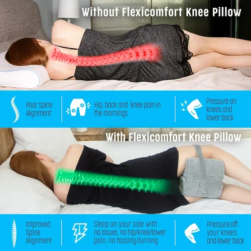 Miniatura 3 de Almohada gruesa extra firme para las rodillas que duermen de lado, almohada de espuma viscoelástica para cadera, espalda y rodilla, cojín grande