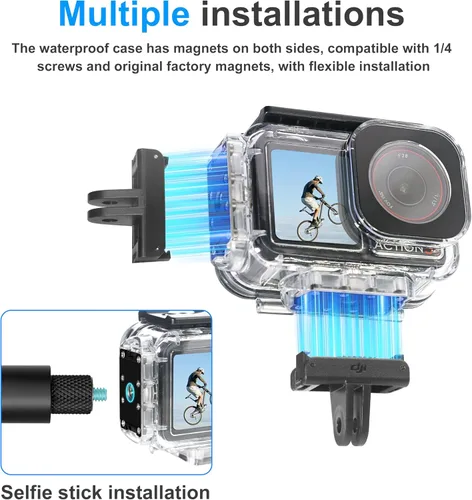 Miniatura 4 de FitStill Funda impermeable subacuática de 196 pies/196.9 ft con interfaz magnética de liberación rápida compatible con DJI Osmo Action 5 Pro/Action