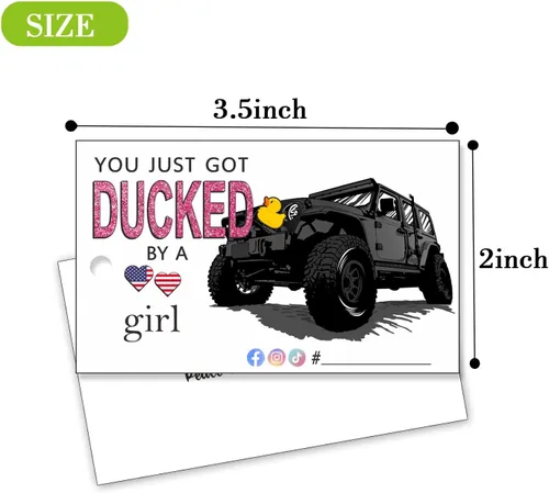 Miniatura 6 de You've Been Ducked You Just Got Ducked By a Car Girl Tarjeta de juego de pato de pato Etiqueta de tarjeta de pato Paquete de 50