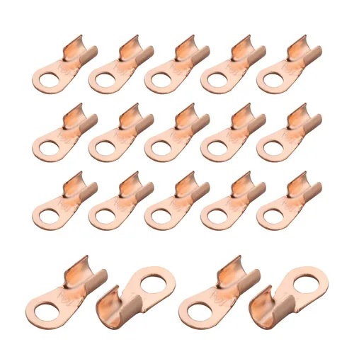 Miniatura 10 de Fielect 100 Uds. Terminales de cable de batería de alambre de cobre abierto OT-10A, terminales de anillo de crimpado, conectores de orificio