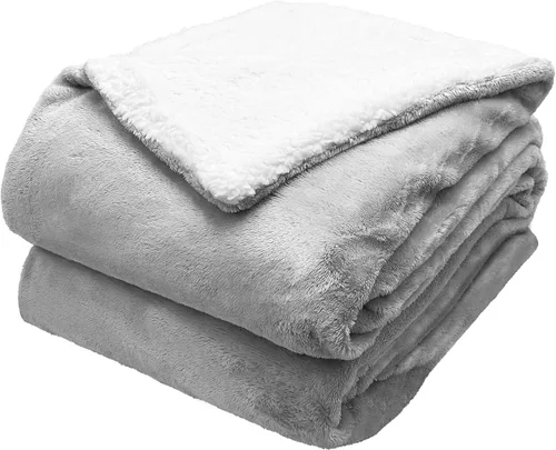 Miniatura 13 de Comfort Lab Manta reversible de franela Sherpa – Elegante manta mullida para sofá y decoración del hogar – Anti frisado no se desprende, acogedora