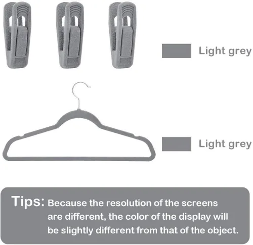 Miniatura 2 de Trgowaul Clips de terciopelo para colgar pantalones, clips de terciopelo, clips de dedo fuertes, perfectos para perchas finas de terciopelo