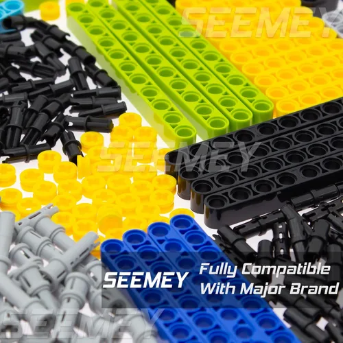 Miniatura 3 de SEEMEY Juego de 430 piezas de vigas, pasadores, ejes, piezas compatibles con técnica, panel de conector, placa de elevación, bastidor de elevación