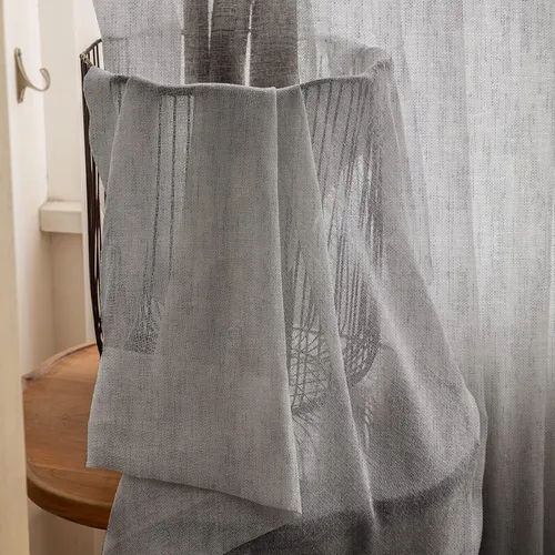 Miniatura 4 de Cortinas traslúcidas grises de 54 pulgadas de largo, juego de 2 paneles de lino plisado atemporal para privacidad, 2 paneles, 25 x 54 pulgadas, gris
