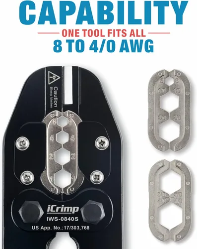 Miniatura 3 de iCrimp Kit de Herramientas de Engaste de Terminales de Cable de Batería para Terminales de Anillo de Cobre AWG 8, 6, 4, 2, 1, 1/0, 2/0, 3/0, 4/0