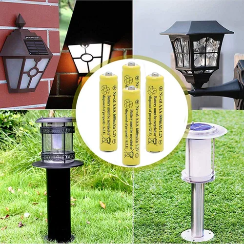 Miniatura 9 de 1.2 V AAA NiCd 600mAh Triple A batería recargable célula para luces solares lámpara de jardín (paquete de 20 AAA)