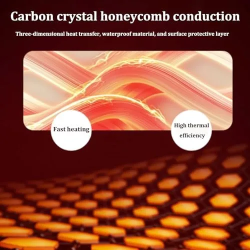 Miniatura 3 de Graphene Heated Carpet, Electric Area Rug with Adjustable Temperature Timer, 100x150cm Heated Floor Mat for Home/Office, Energy-Efficient Heating
