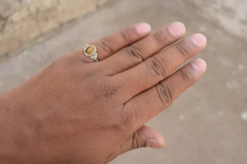 Miniatura 4 de Avicrafts Anillo de plata de ley 925 con piedra de ojo de tigre para mujer, hecho a mano, joyería de Navidad, regalo para ella