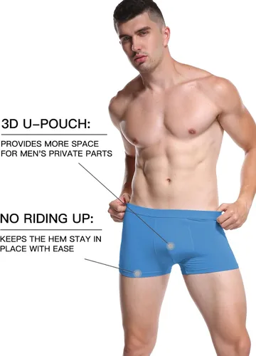 Miniatura 4 de YOULEHE - Paquete de bóxers de rayón para hombre, elásticos, de tela suave de bambú