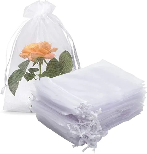 Miniatura 9 de Bolsas de Regalo de Organza 100 Piezas con Cordón 4x6 pulgadas Azul Marino para Baby Shower, Cumpleaños de Niña, Recuerdos de Fiesta, Boda