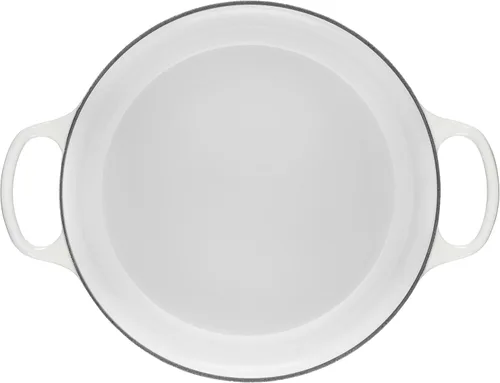 Miniatura 3 de Le Creuset Horno holandés redondo ancho Signature de hierro fundido esmaltado, 6.75 cuartos de galón., Blanco
