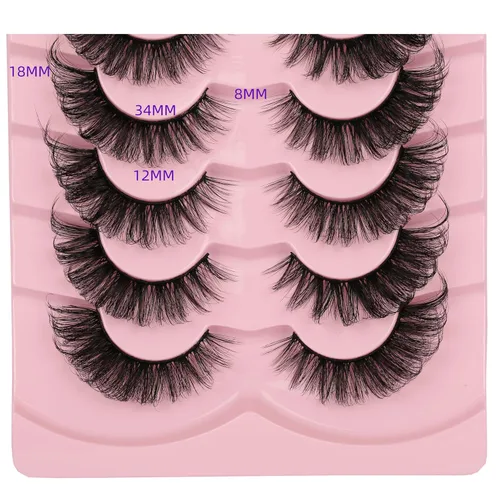 Miniatura 2 de Pestañas postizas de ojo de gato, aspecto natural, pestañas 3D de visón sintético, pestañas postizas de ojo de zorro, 8 pares