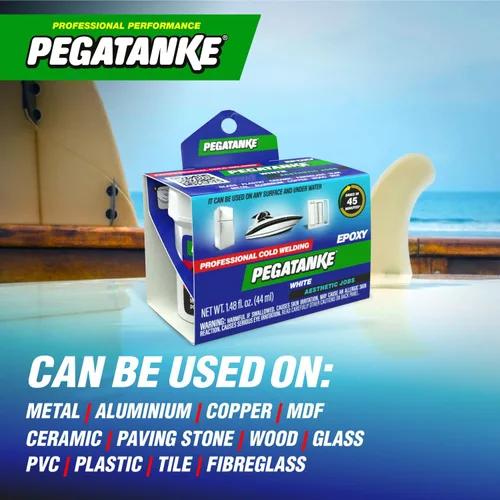 Miniatura 6 de PEGATANKE - Resina epoxi blanca de 2 partes Adhesivo profesional de soldadura en frío Pegamento de metal líquido de alta resistencia