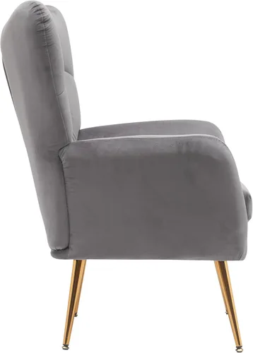 Miniatura 9 de Container Furniture Direct Silla moderna y elegante de mediados de siglo con respaldo de terciopelo para sala de estar, dormitorio u oficina
