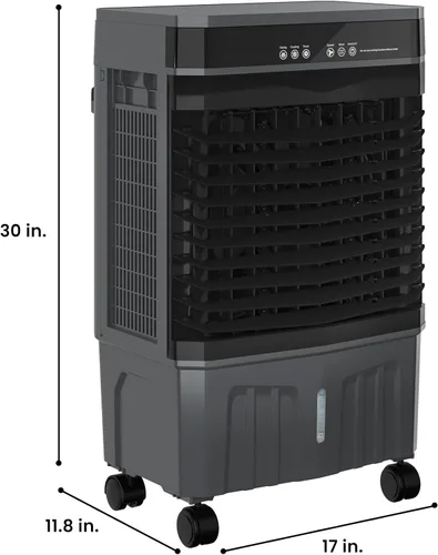 Miniatura 8 de Zynkez Enfriador portátil de pantano de 1800CFM para interiores y exteriores, enfriador de aire evaporativo 3 en 1 con tanque de agua de 5.3