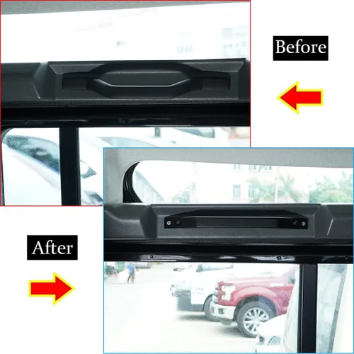 Miniatura 3 de Aleación de aluminio para Land Rover Defender 90 110 130 2004-2018 Accesorios Car Roof Grab Handles Piezas de repuesto (negro)