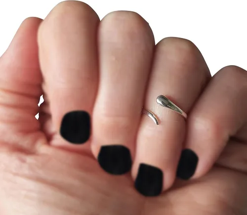 Miniatura 16 de Creations - Anillo de plata de ley 925 hecho a mano, anillo de dedo del pie ajustable, fino clásico delicado dedo abierto, anillos de meñique