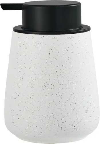 Dispensador de jabón líquido de cerámica de 12 oz - Dispensador moderno de loción y jabón de manos con bomba negra fácil de presionar, dispensadores