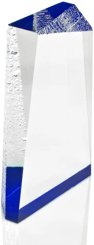Miniatura 5 de Baudville Trofeo grabado – Pequeño trofeo glaciar acrílico con diseño de gotas azules y de agua – Grabado personalizado de hasta tres líneas