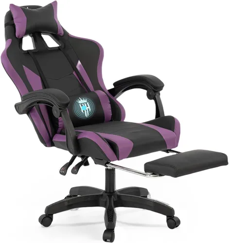 Miniatura 11 de Gaming Chair with Footrest Ergonomic Computer Chair for Adult, Adjustable Headrest, Lumbar Pillow, Large Size Reclining Gaming Chair Big and Tall