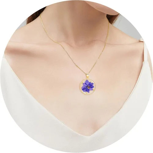 Miniatura 95 de Pressed Flower Necklace Gift for Women Personalized Handmade Necklaces Birth Flower Necklace