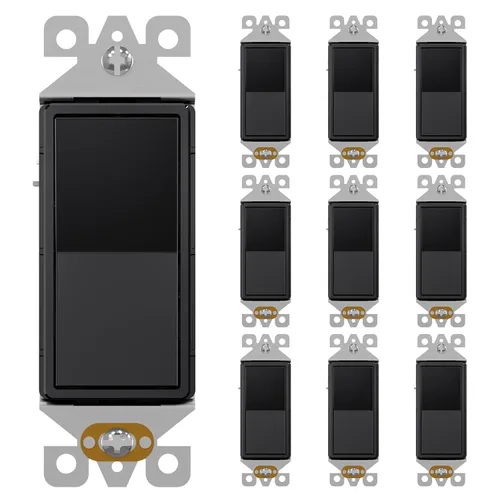 Miniatura 21 de AIDA Paquete de 1 interruptor de luz basculante Decora de 3 vías, interruptores de luz eléctricos con conexión a tierra automática de 15 amperios