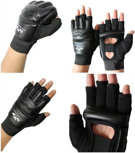 Miniatura 4 de Guantes de taekwondo para hombre y niños, saco de boxeo, artes marciales, artes marciales, artes marciales, lucha, grappling, Muay Thai, Negro