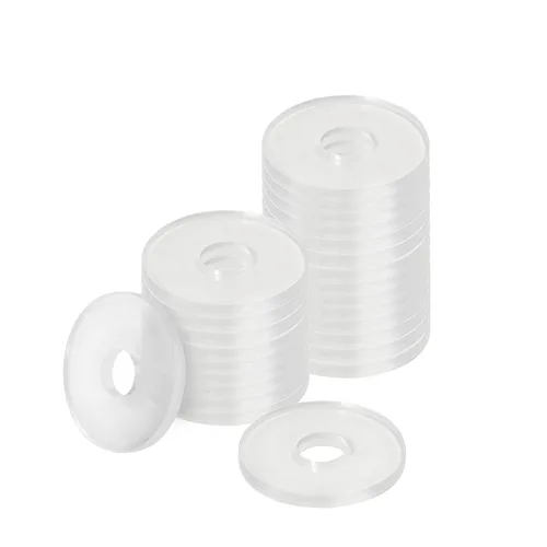 Miniatura 2 de Arandela plana transparente de 1/4" ID x 3/4" de diámetro exterior, junta de arandela de vinilo de repuesto de 1/16 pulgadas de grosor, paquete