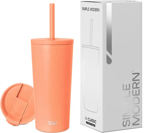 Miniatura 17 de Simple Modern- Vaso con aislamiento, c/tapa y pajilla Taza de viaje Botella de agua de ac. inox. reutilizable Unisex Colecc. Classic 24 oz
