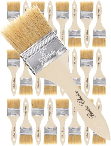 Miniatura 19 de Bates - Pinceles de pintura de cerdas naturales de 1 pulgada, juego de 16 unidades para pintura de astillas, tinte de madera y uso general