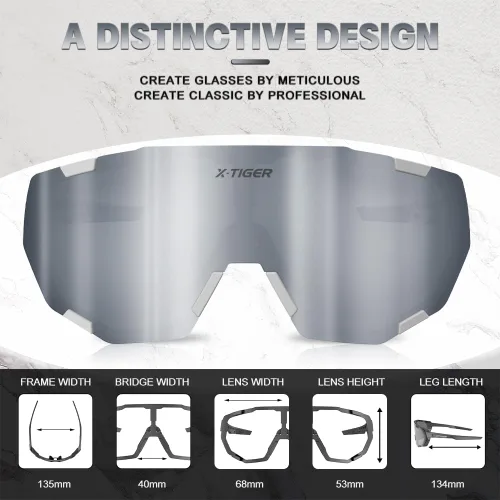 Miniatura 2 de X-TIGER Gafas de ciclismo polarizadas para hombres y mujeres, 5 lentes intercambiables UV400, gafas de sol deportivas, béisbol, correr, pescar Lente