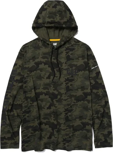 Miniatura 40 de Caterpillar Camisas largas con capucha para hombre con protección UPF 50, control de humedad y logotipo de gato en la manga