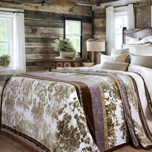 Miniatura 15 de DaDa Bedding - Manta de franela de visón sintético, estilo victoriano, vintage, susurrante, crepúsculo, sedosa, suave, lujosa, brillante, a rayas